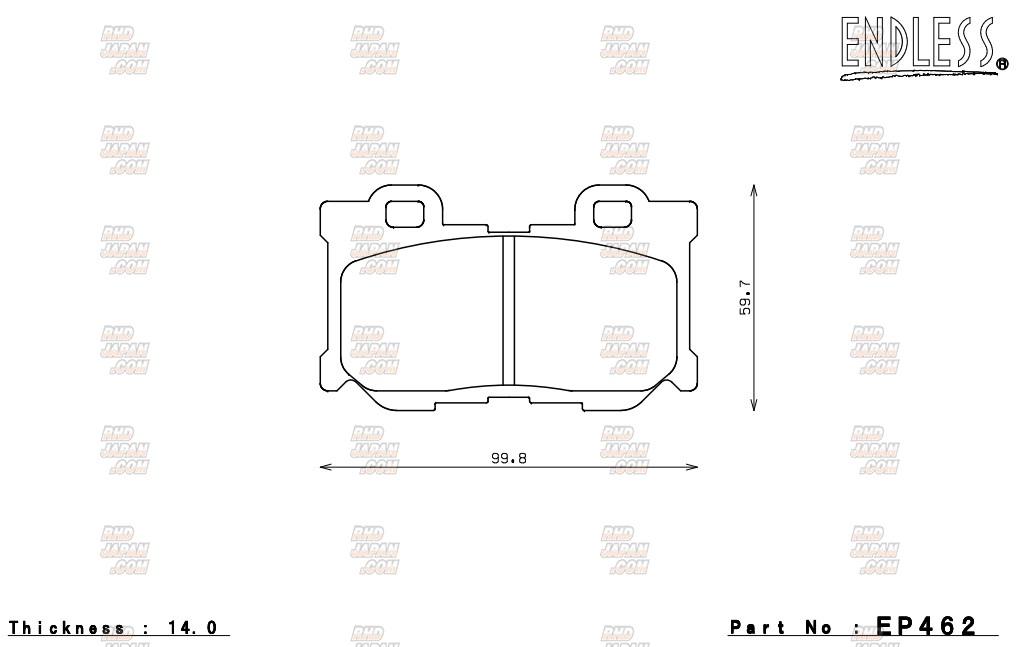 Endless Brake Pads Front Set Type MX72 - Fairlady Z RZ34 Z34 Fuga